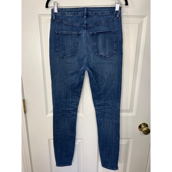 3x1 NYC Women Designer Denim Skinny Leg Blue Jeans Ankle Zip Edgy Grunge Punk - Picture 2 of 9
